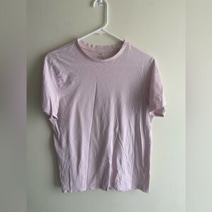 H&M Men's Pale Pink Crew Neck Short Sleeve Tee